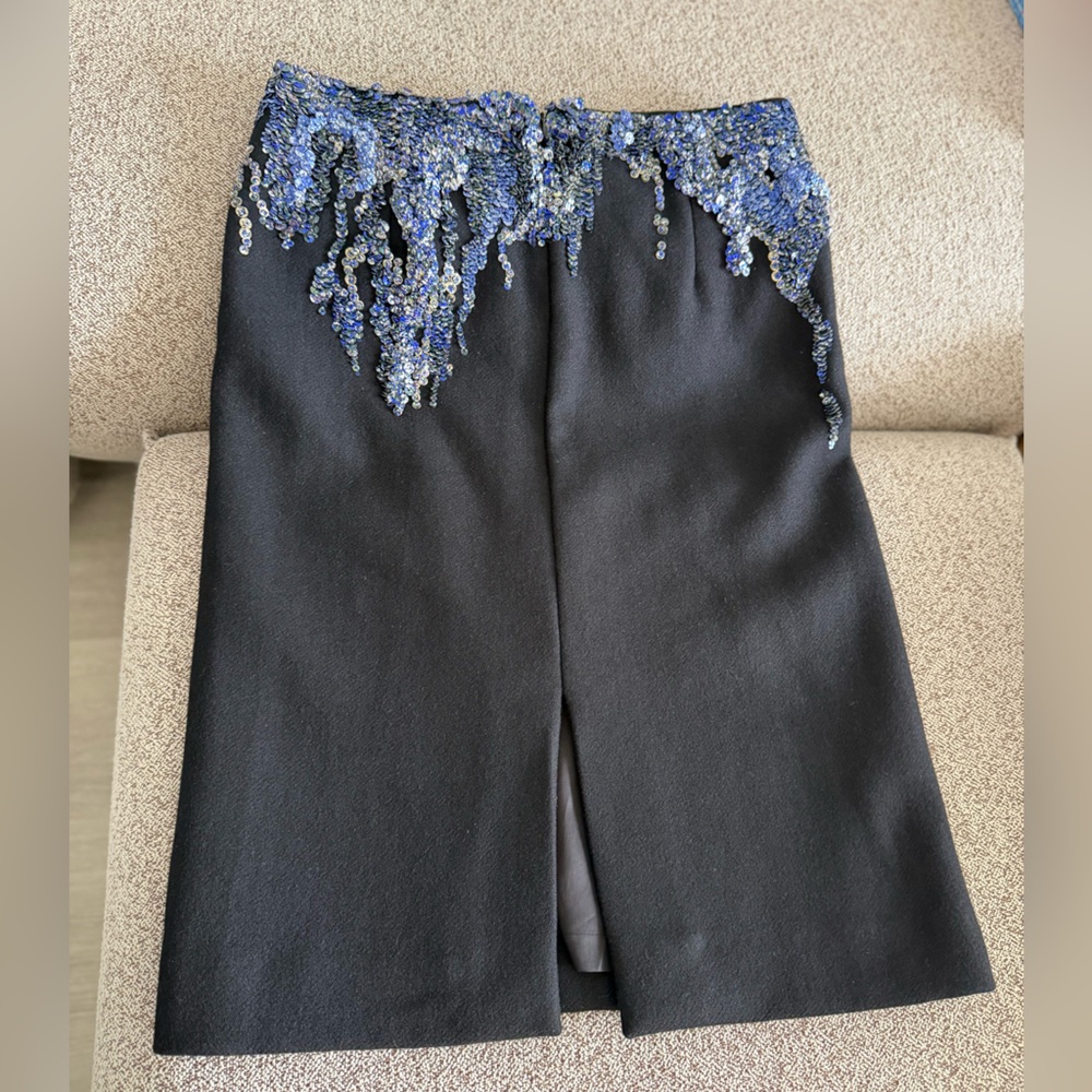 NWT DRIES VAN NOTEN Sequined wool-blend midi skirt $2,135 - Picture 7 of 10